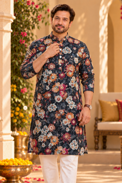 Smoke Garden Foiled Festive Kurta