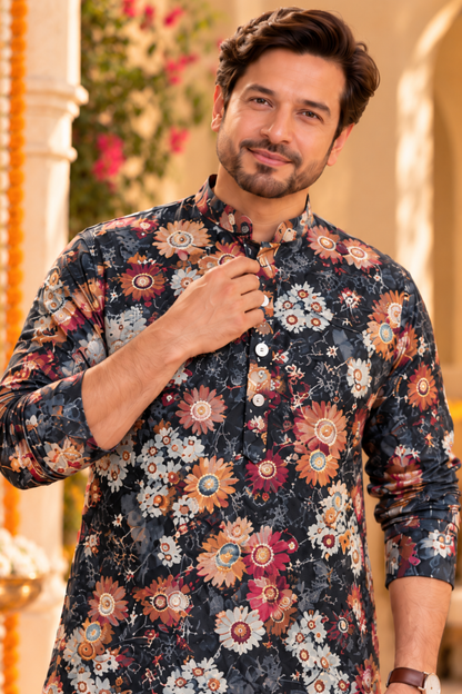 Smoke Garden Foiled Festive Kurta
