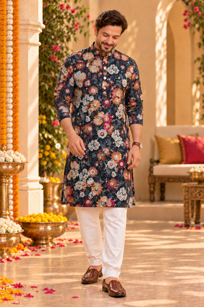 Smoke Garden Foiled Festive Kurta