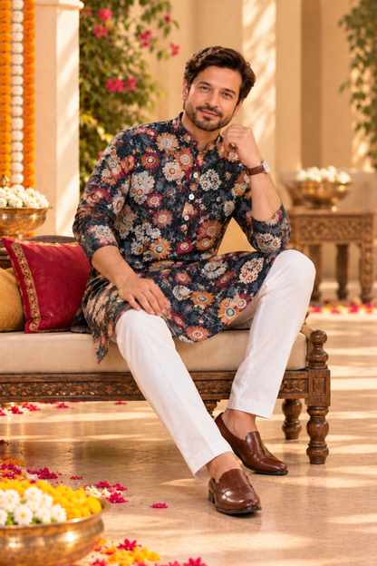 Smoke Garden Foiled Festive Kurta