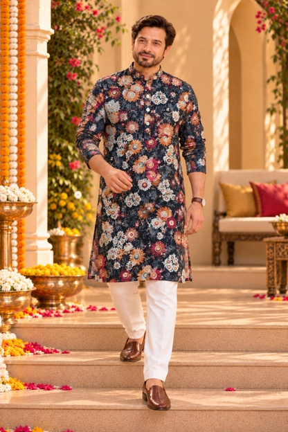 Smoke Garden Foiled Festive Kurta