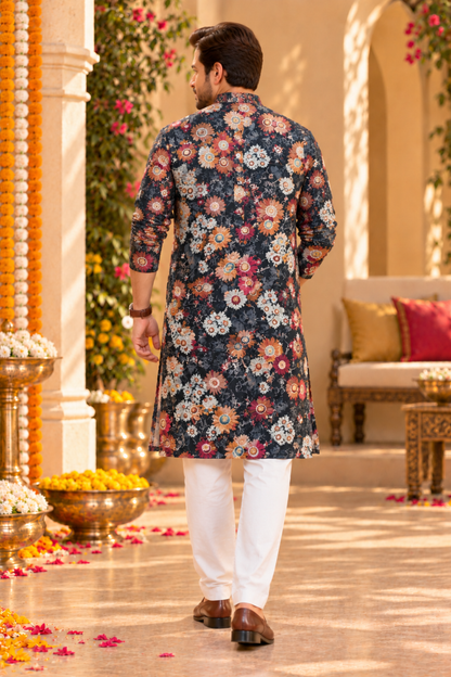 Smoke Garden Foiled Festive Kurta