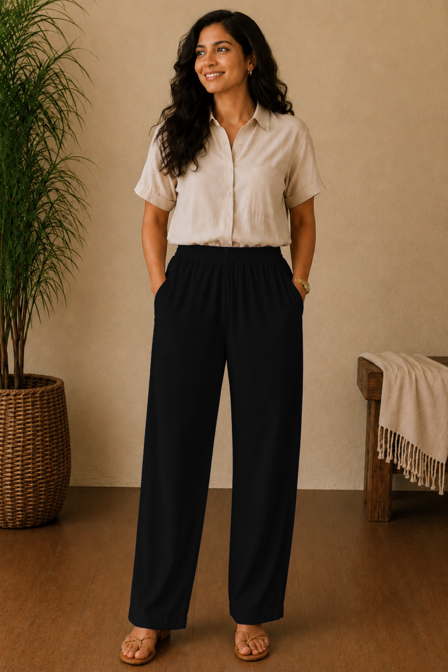 Black Rayon Kurti Pant