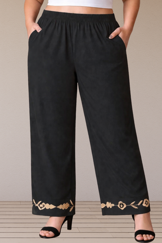 Black Rayon Pant Palazzo