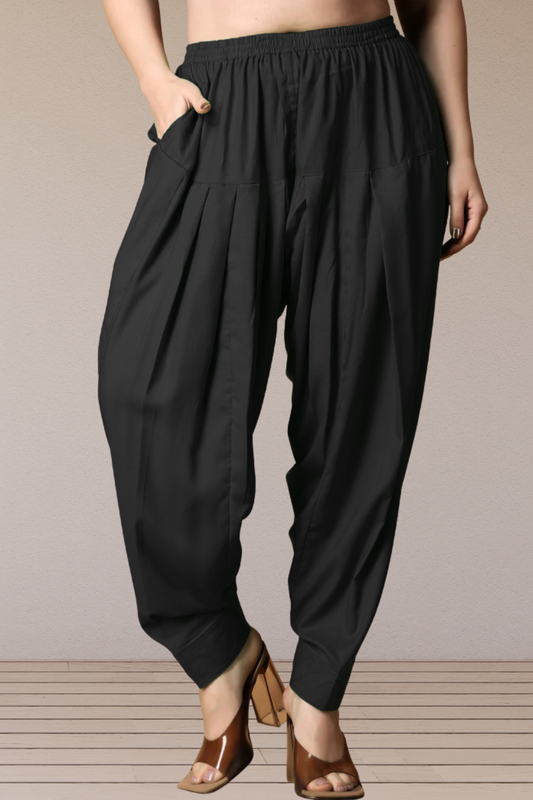 Black Rayon Pleated Salwar