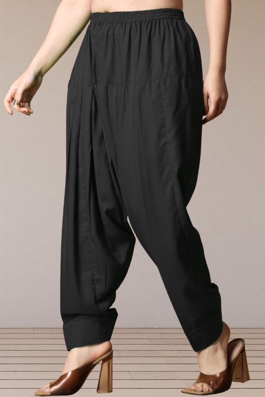 Black Classic Rayon Salwar With Pocket