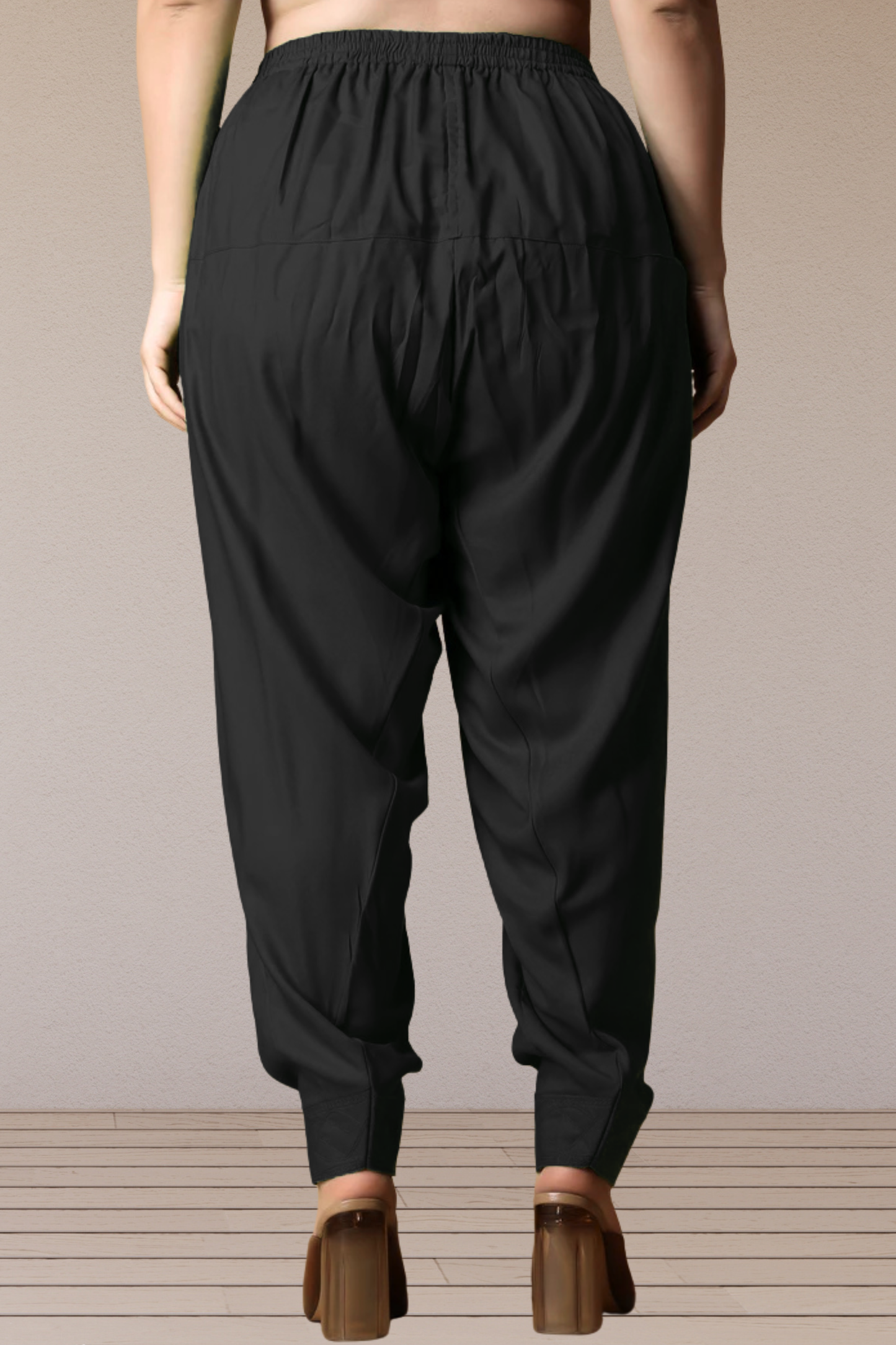 Black Pleated Rayon Salwar