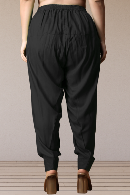 Black Classic Rayon Salwar With Pocket