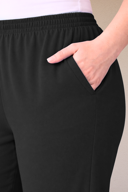 Black Scallop Cut Palazzo