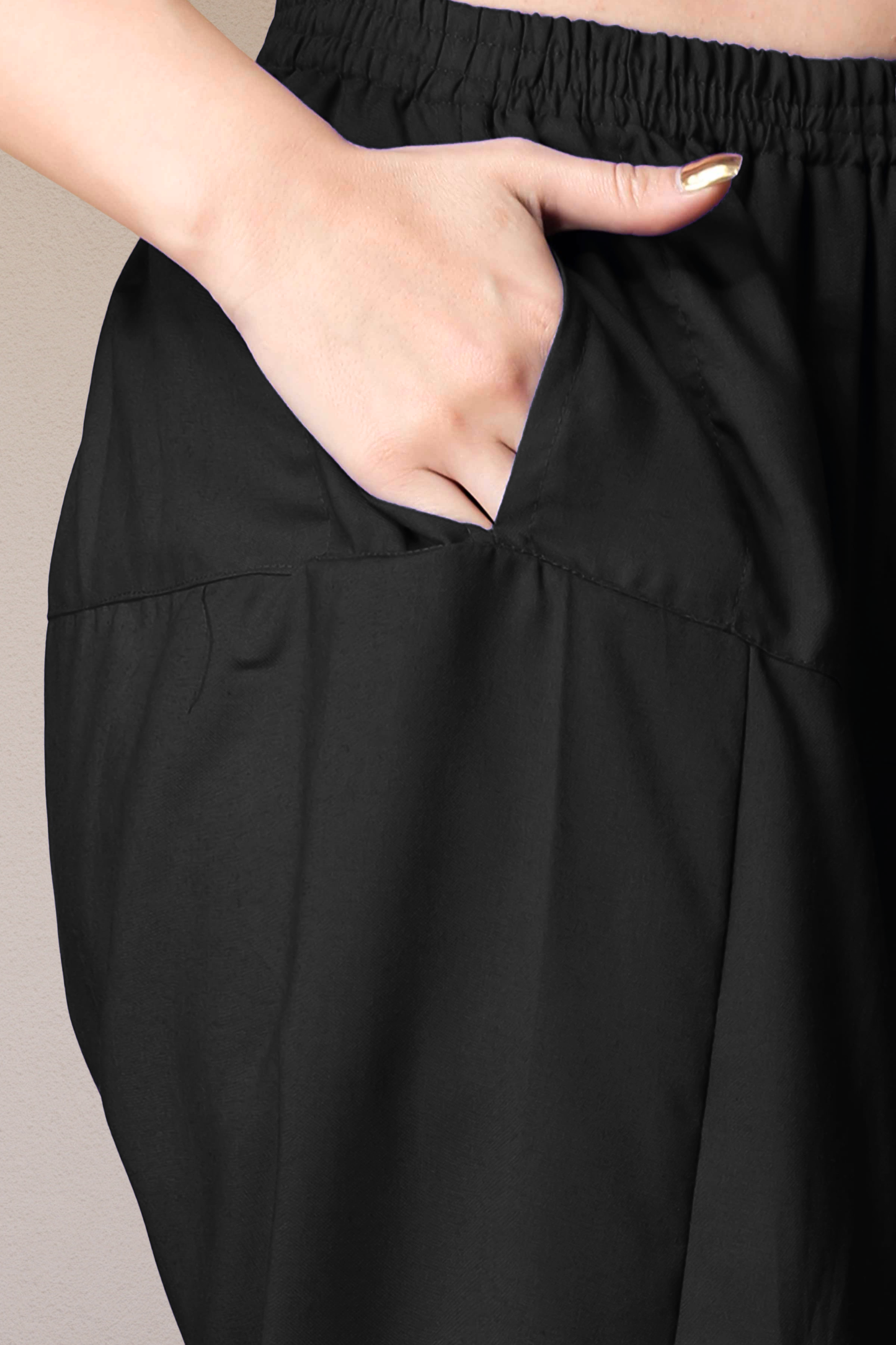 Black Straight Rayon Salwar Pants