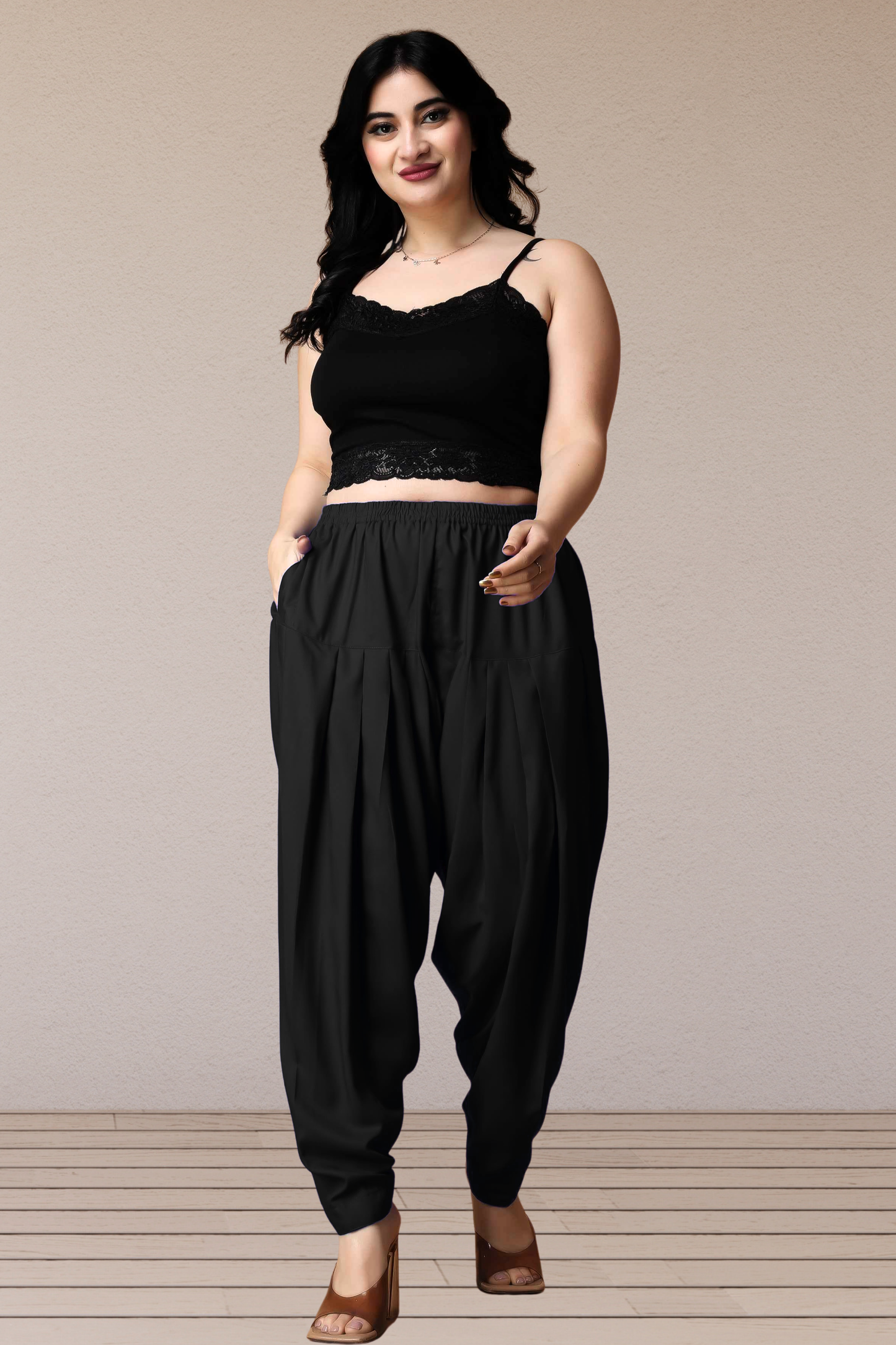 Black Straight Rayon Salwar Pants