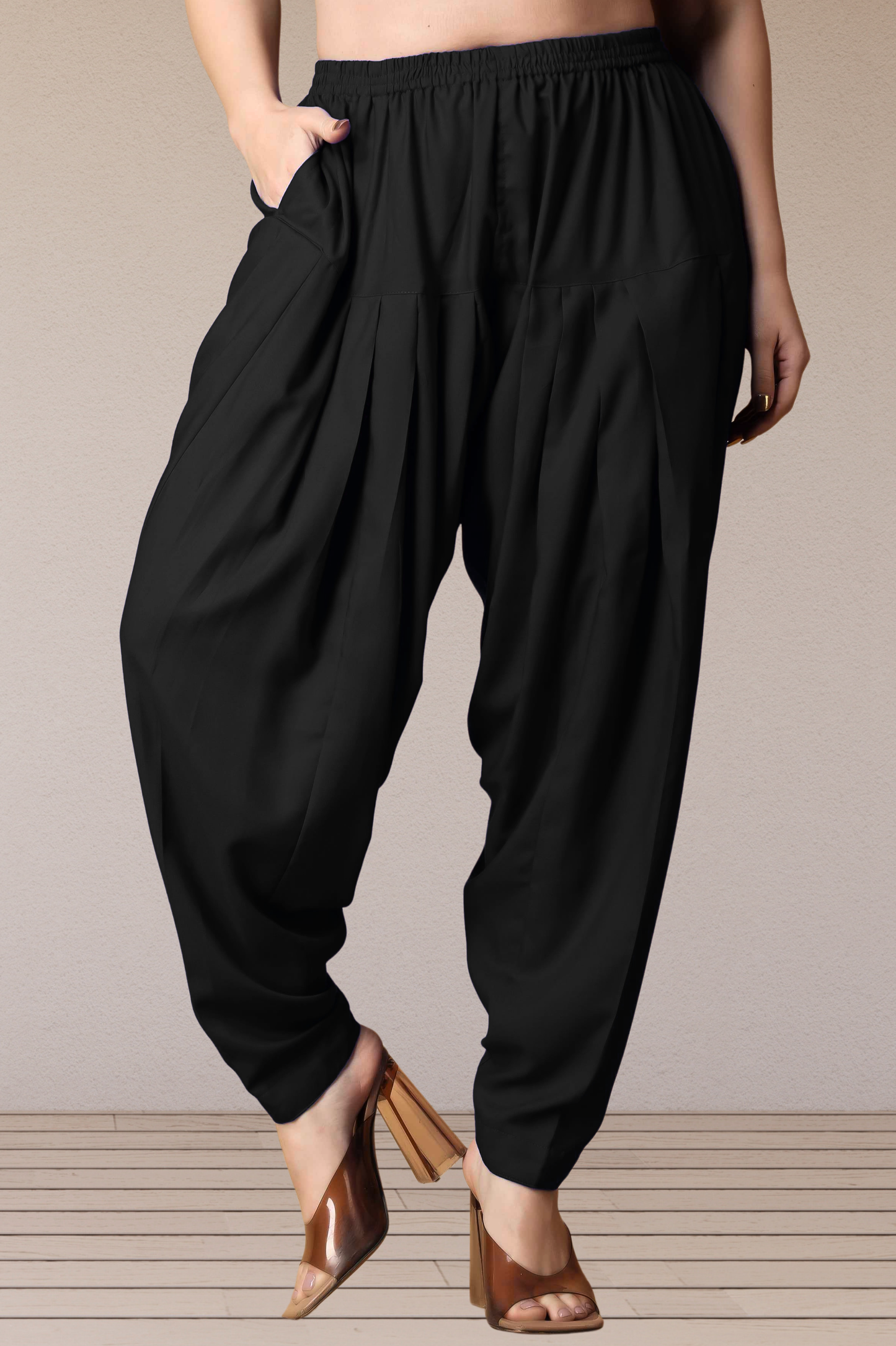 Black Straight Rayon Salwar Pants