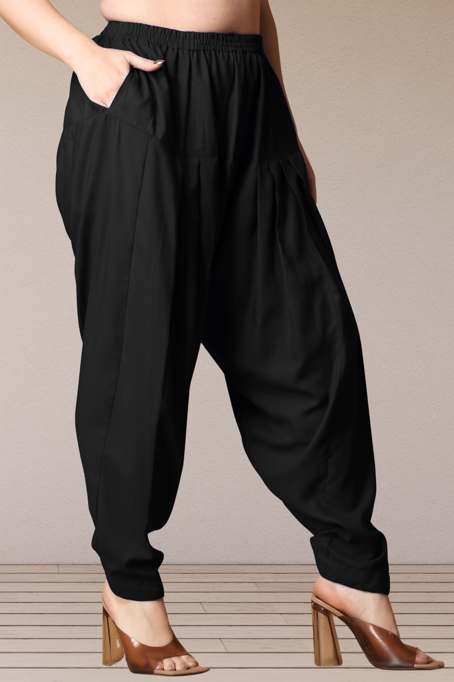 Black Straight Rayon Salwar Pants