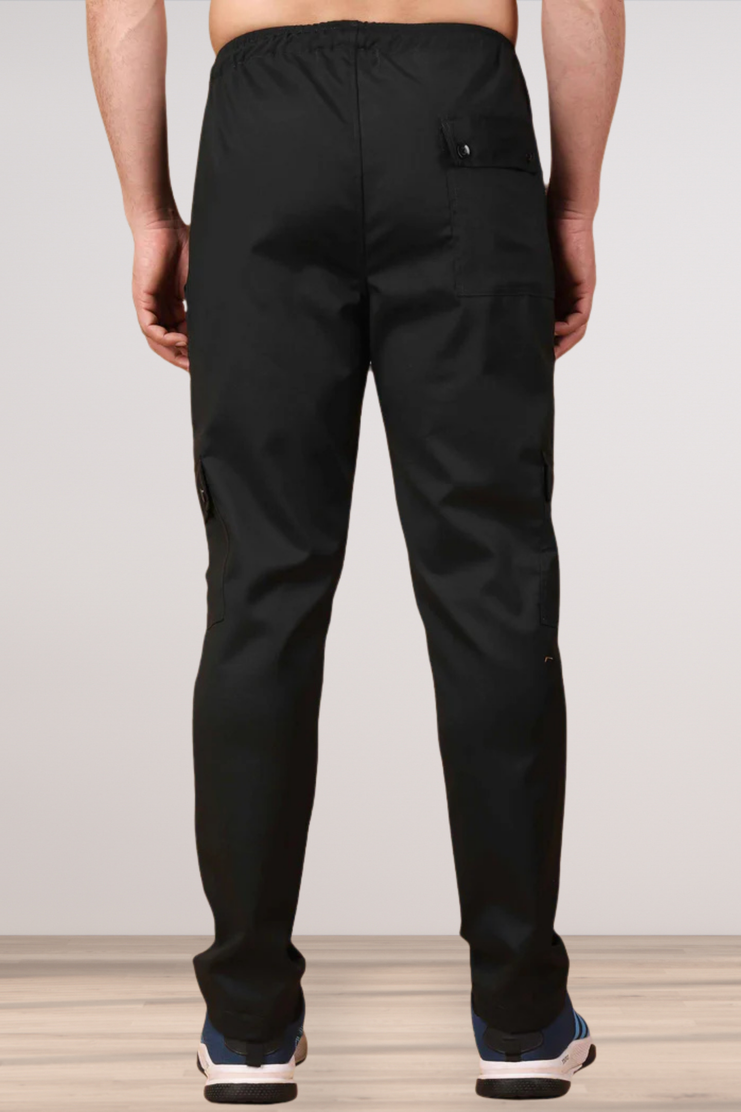 Black Stretchable Cargo Pants - 4 Pocket