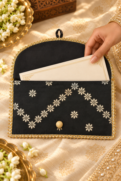 Black Handcrafted Shagun Envelope