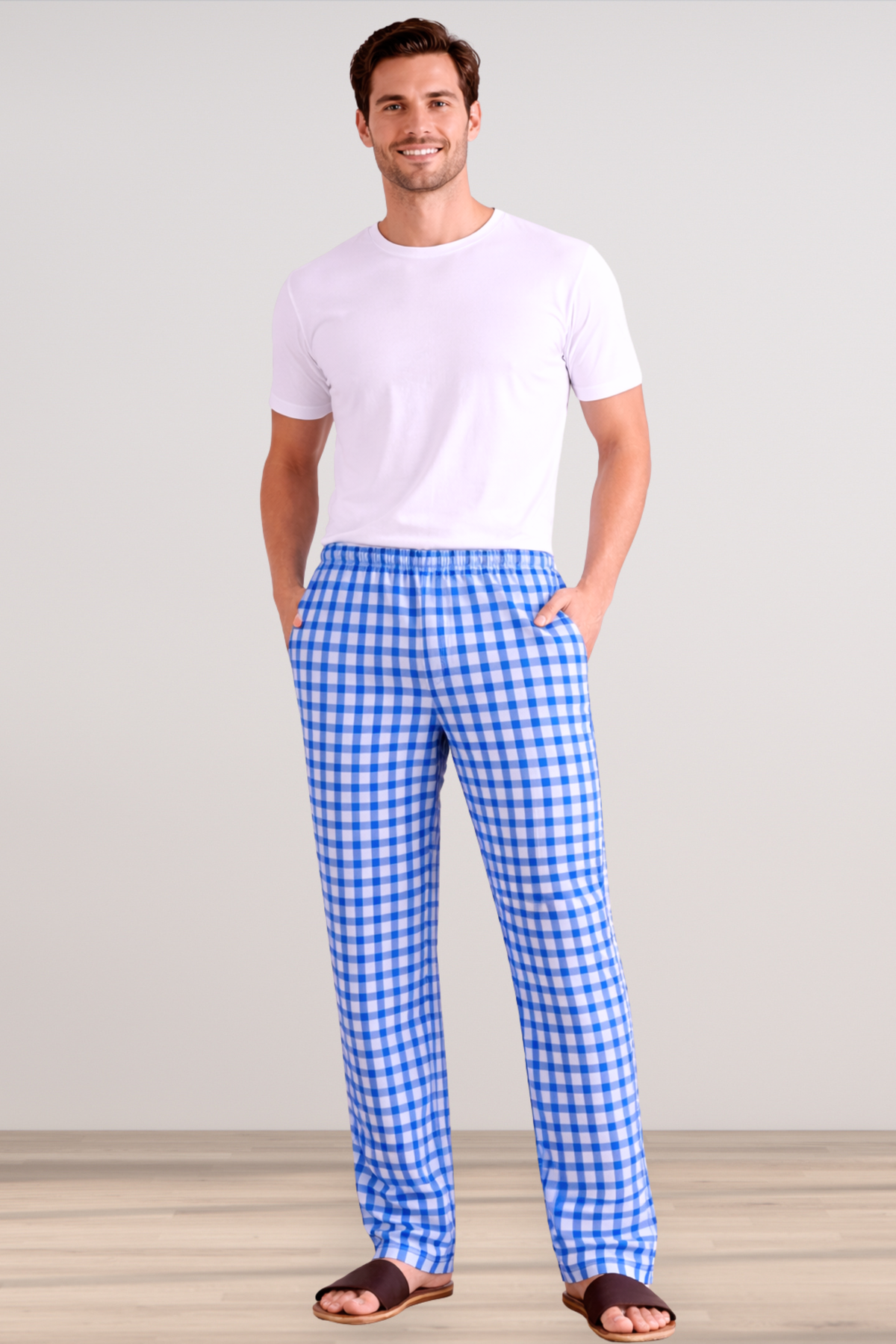 Blue Checked Cotton Comfort Pajama