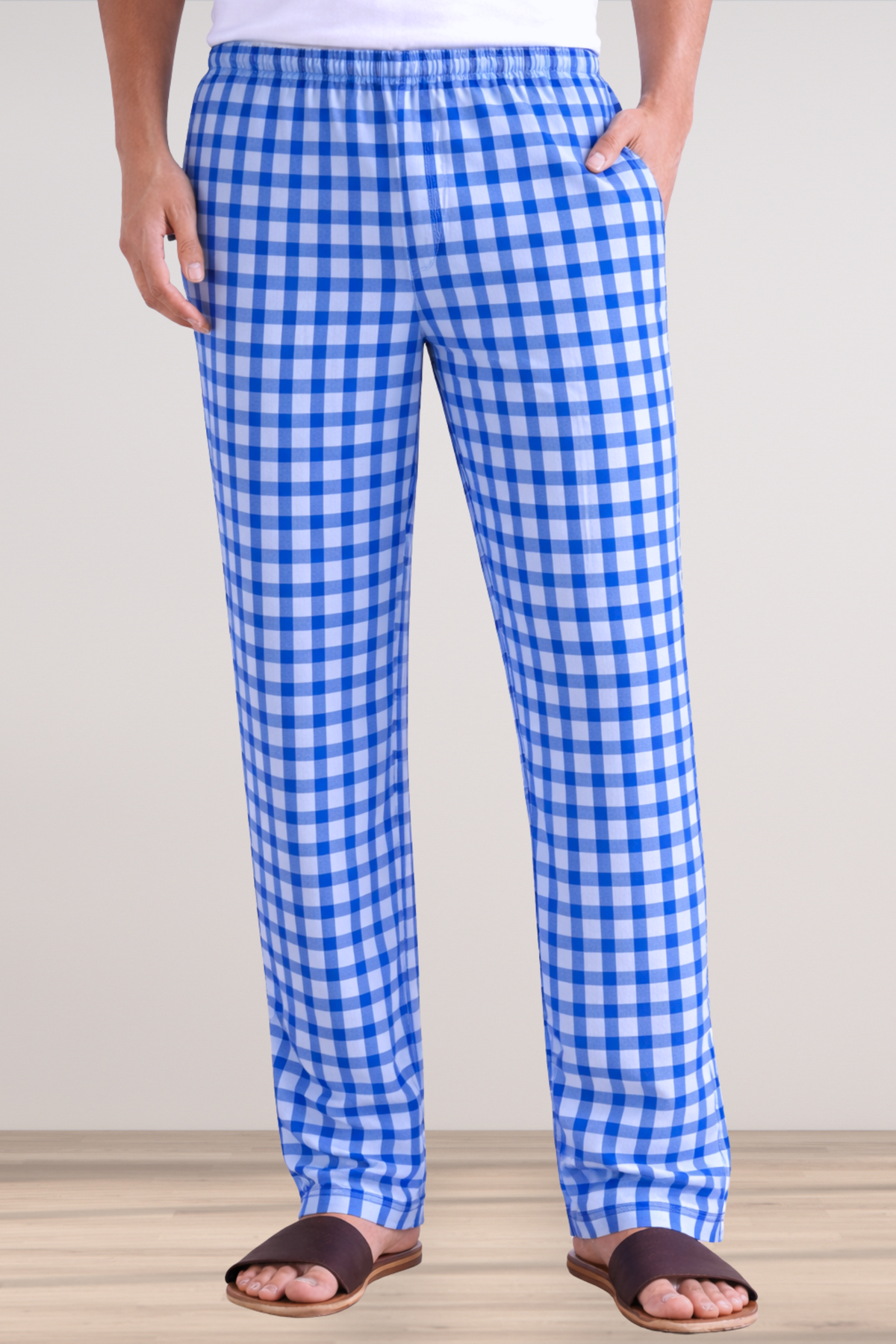 Blue Checked Cotton Comfort Pajama