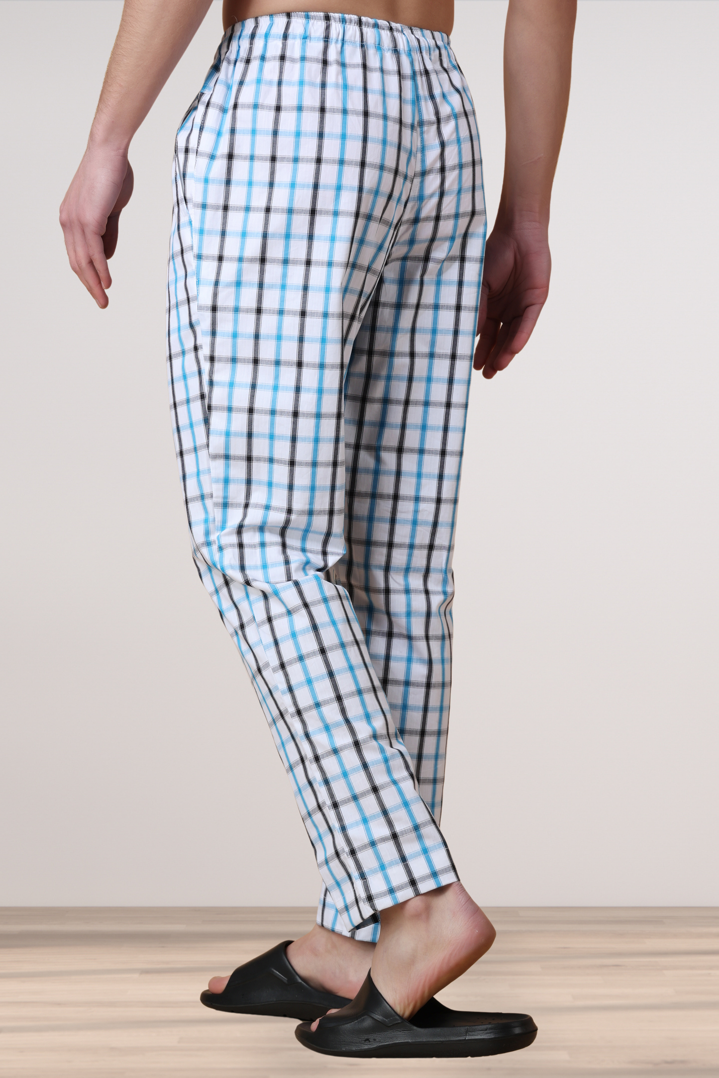 Blue Checked Cotton Pant Pajama