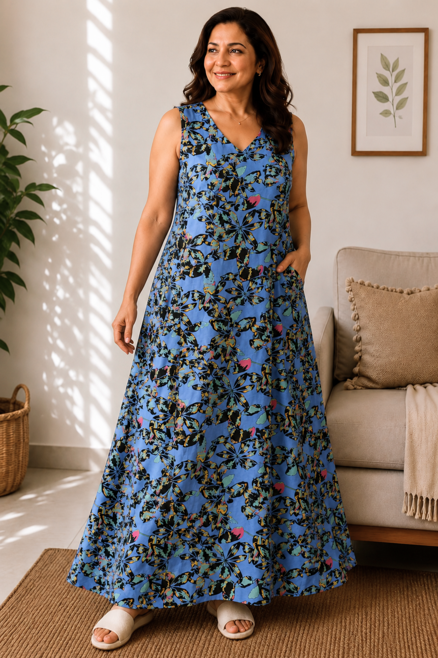 Blue Haven Floral Night Gown