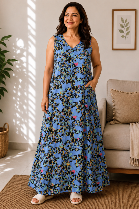 Blue Haven Floral Night Gown