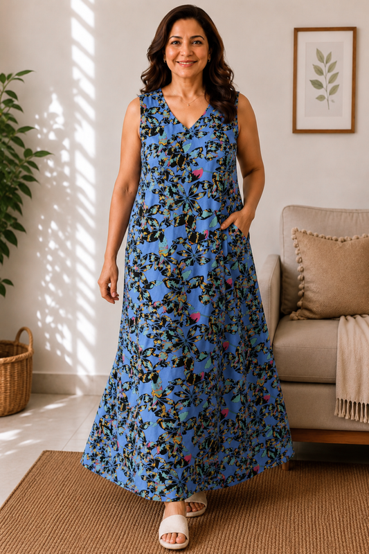 Blue Haven Floral Night Gown