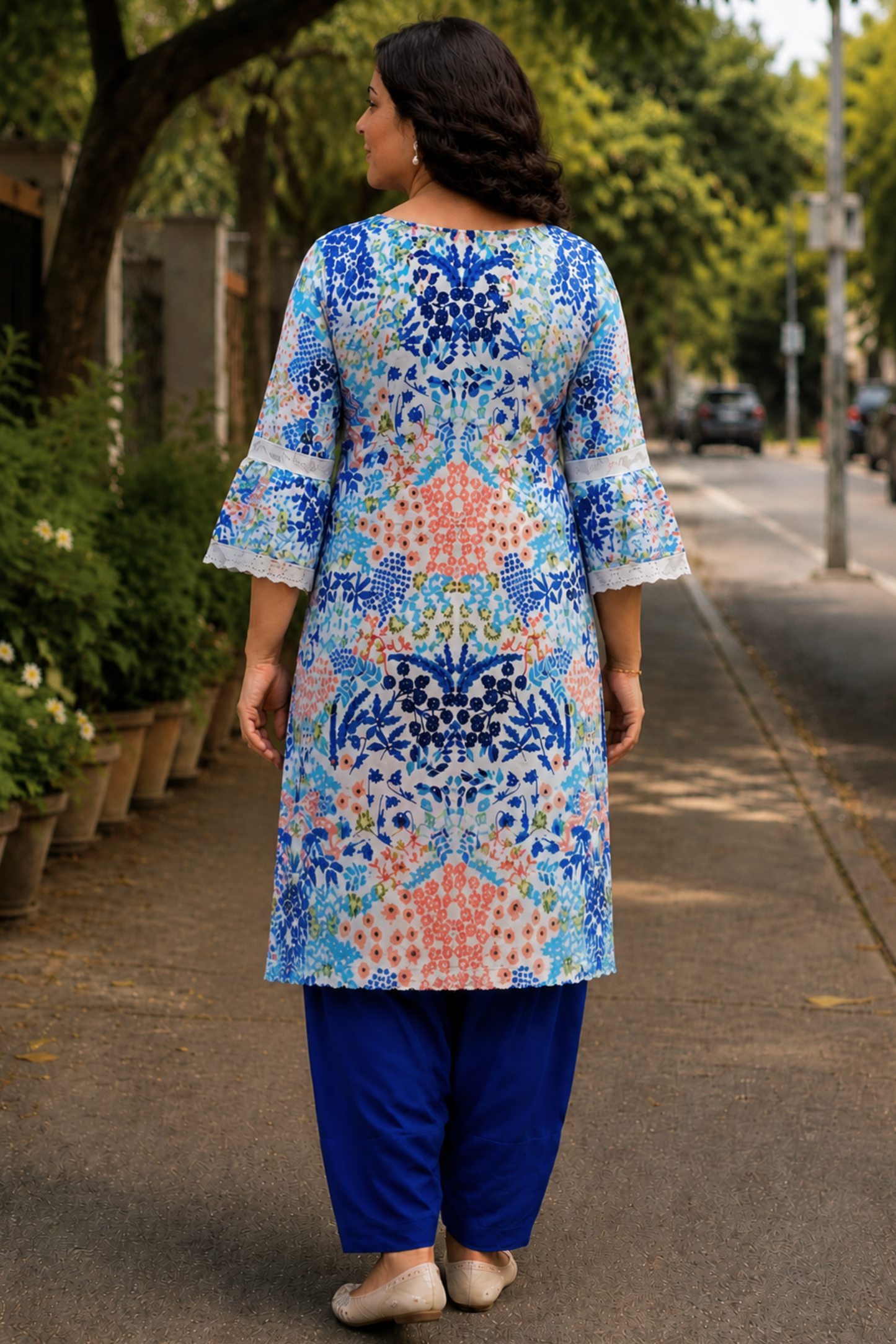 Blue Jardin Elegance Farshi Salwar Suit