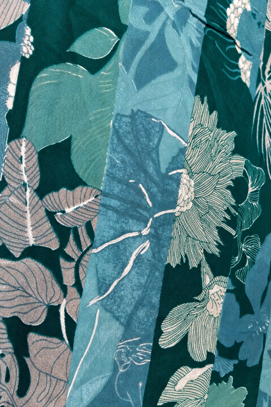 Teal Tapestry Crepe Kurta With Pockets