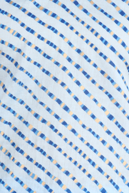 Blue Lehariya Printed Cotton Night Suit