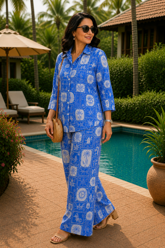 Blue Voyage Printed Co-ord Set