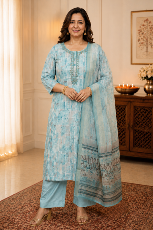 Blue Dusty Sitara Suit Set