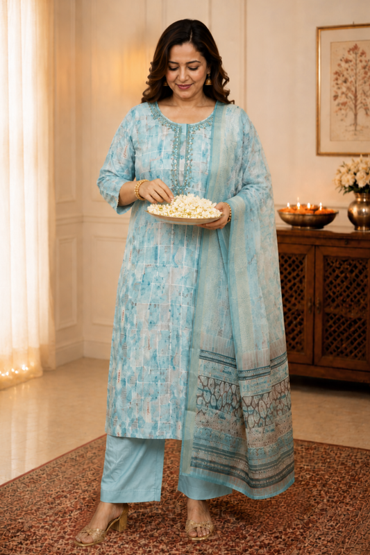 Blue Dusty Sitara Suit Set