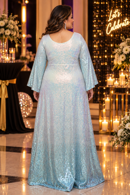 Blue Haze Ombre Shimmer Dress