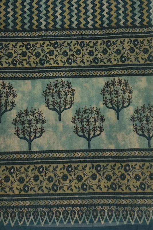 Blue Printed Cotton Dupatta