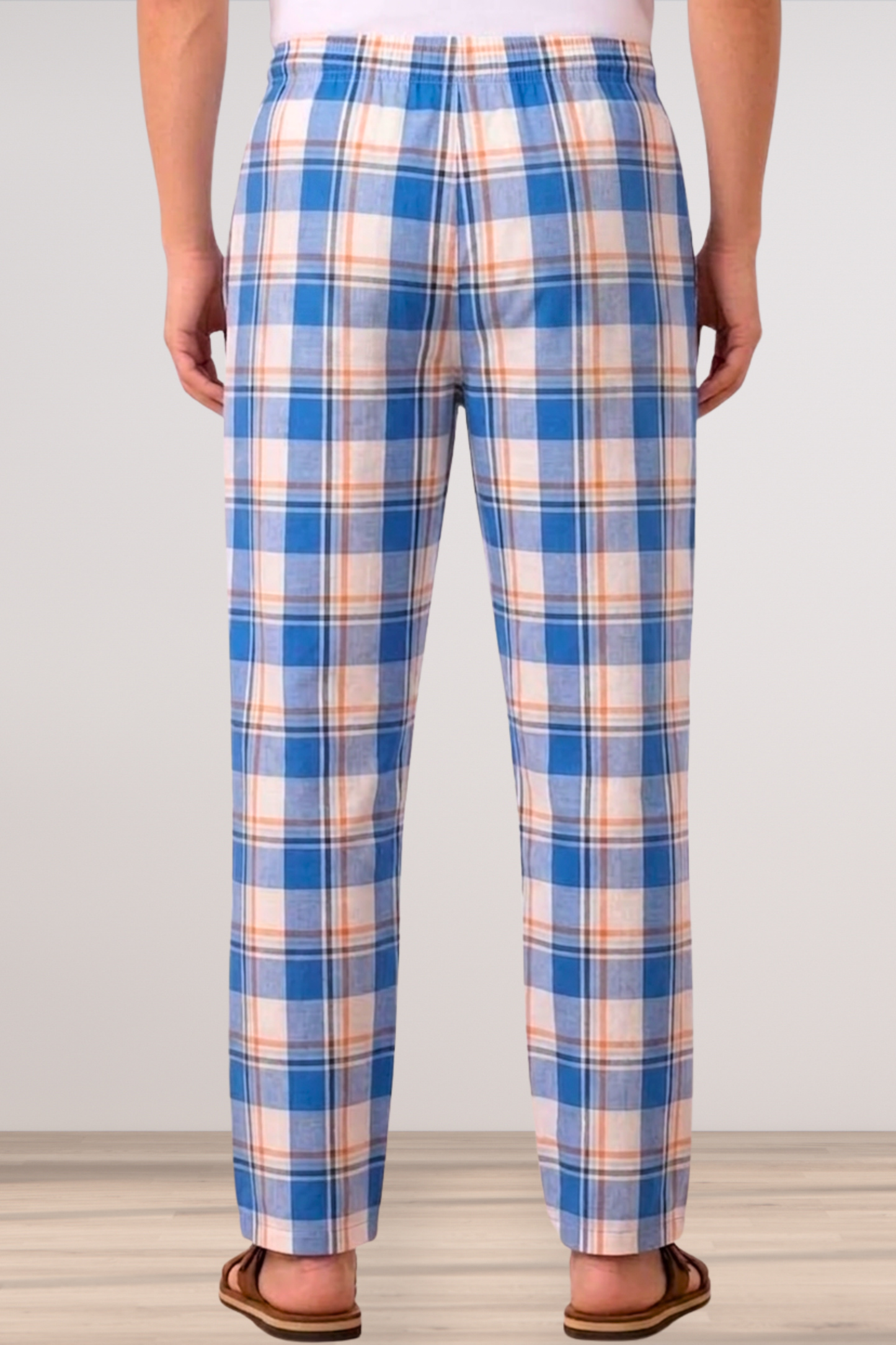 Blue & White Checked Comfort Cotton Pajama