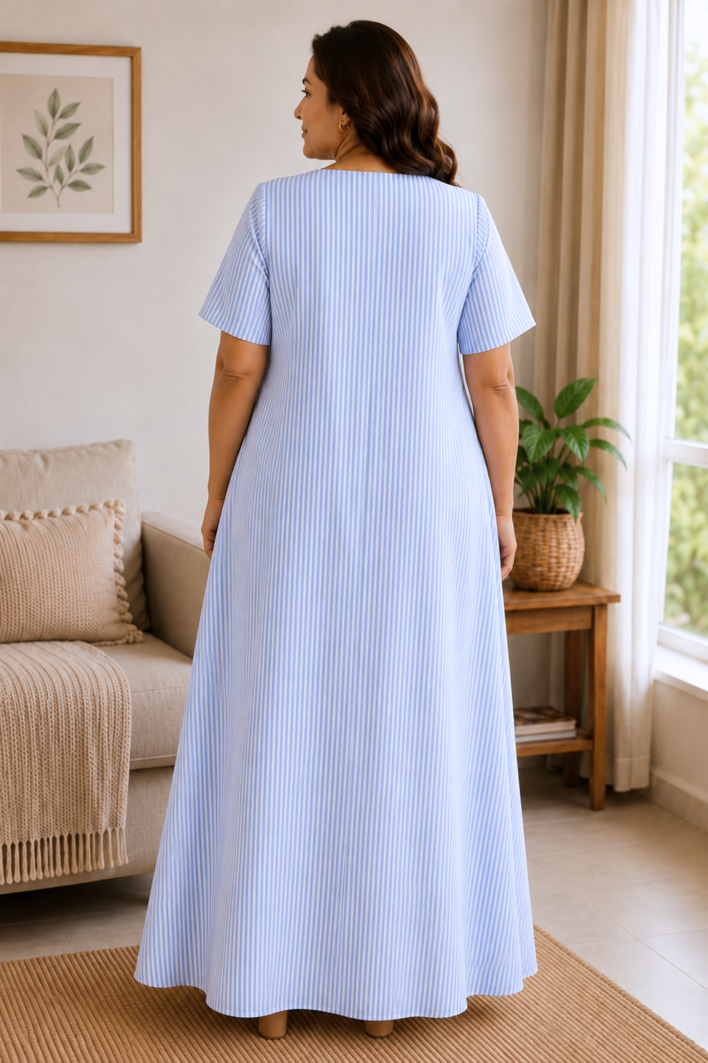 Serene Stripe Cotton Night Gown