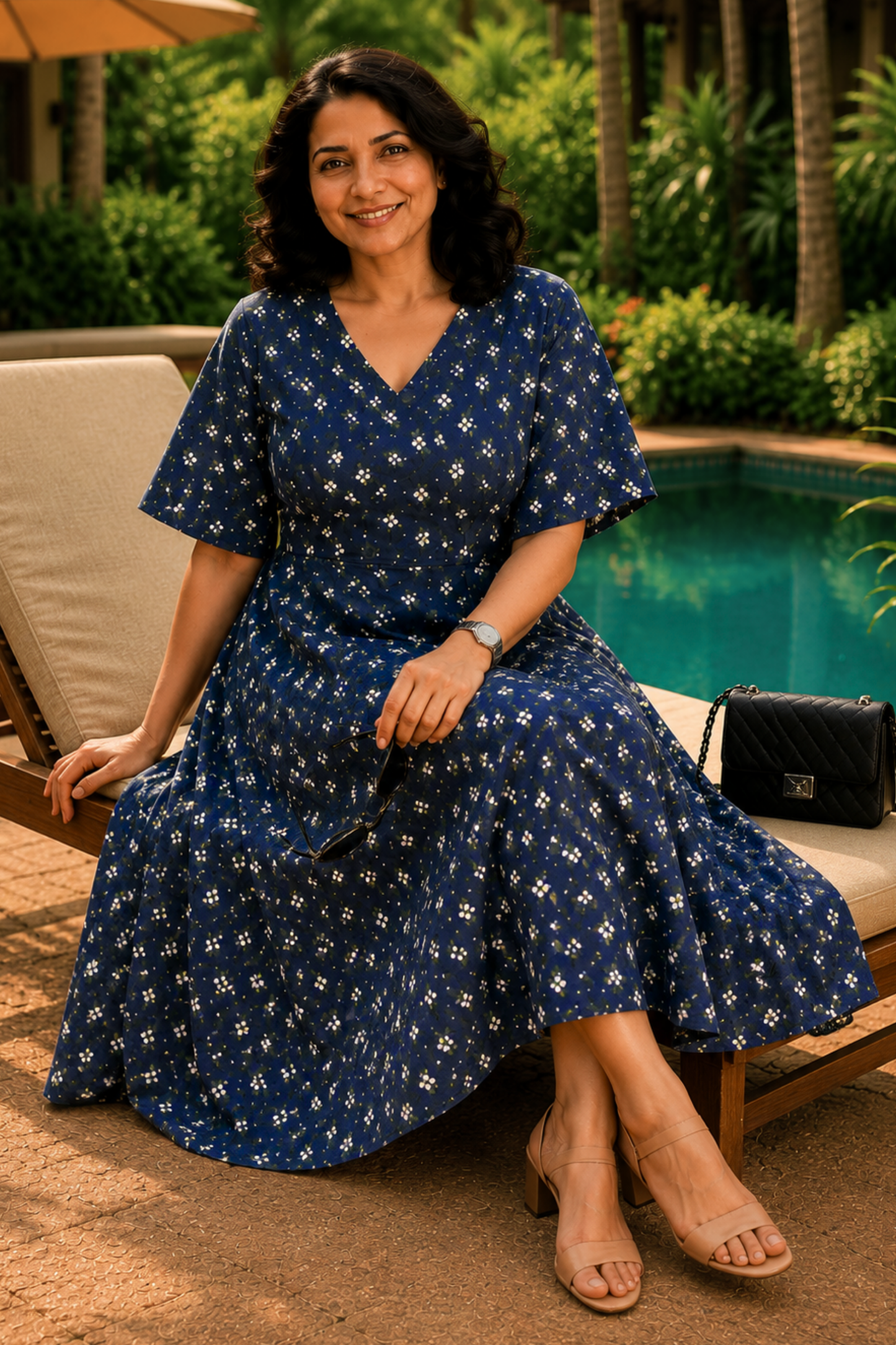 Bluebell Garden Floral Dress With Pockets