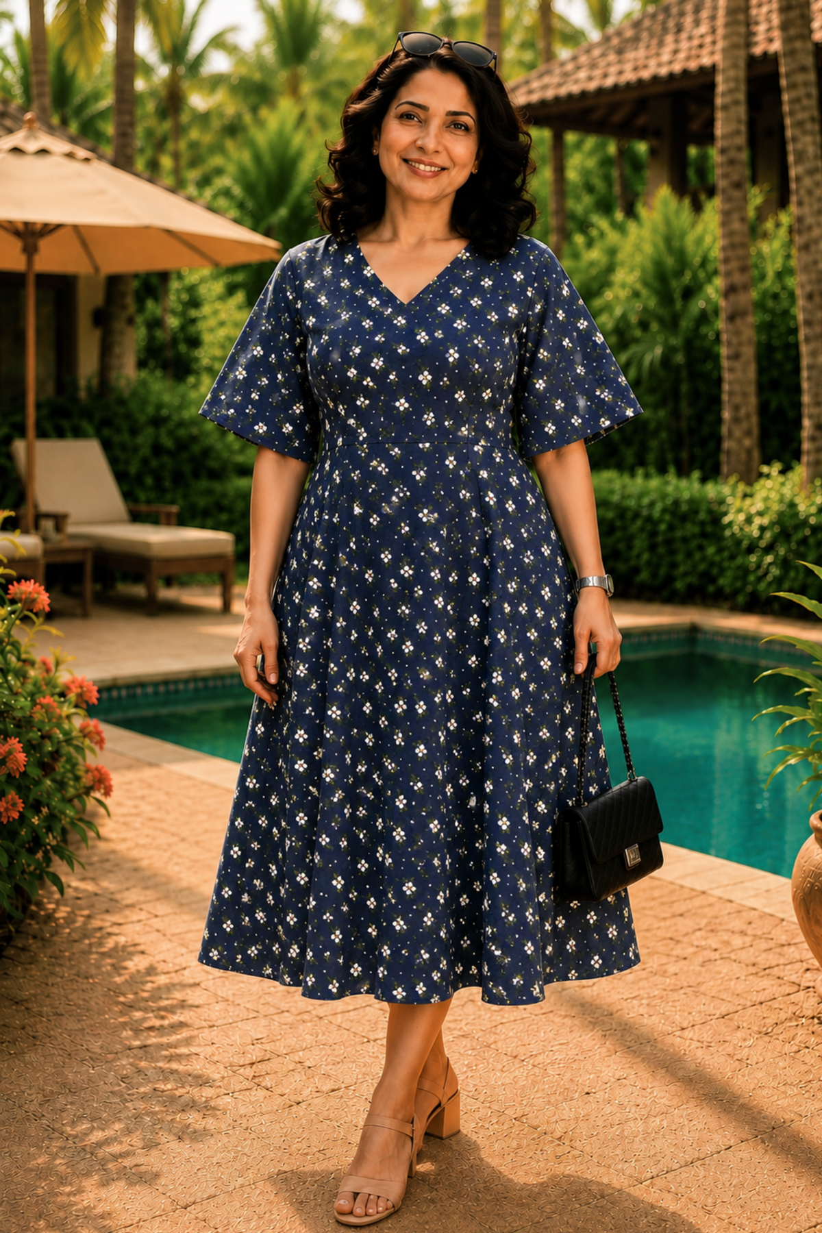 Bluebell Garden Floral Dress With Pockets