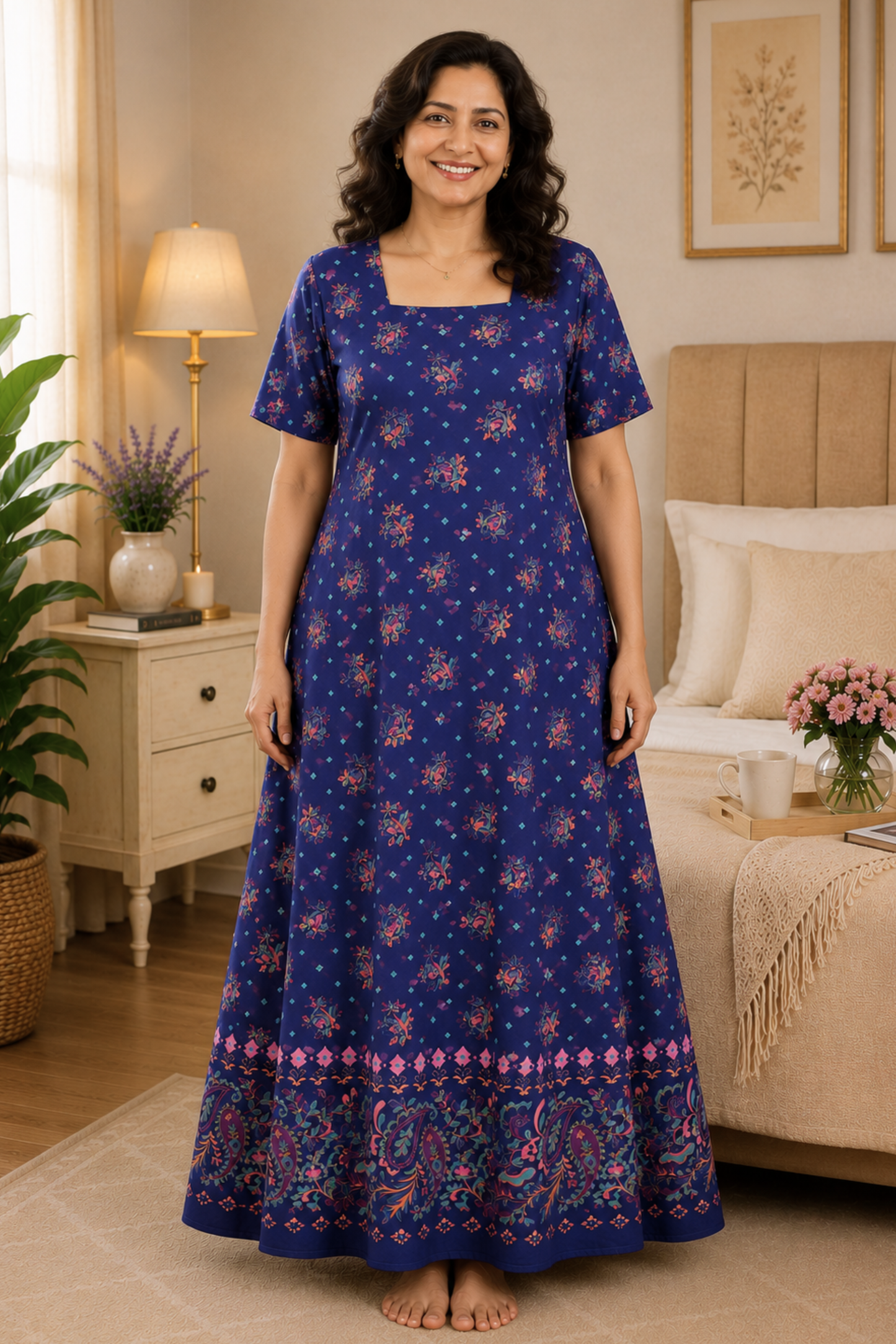 Blueberry Swirl Rayon Night Gown
