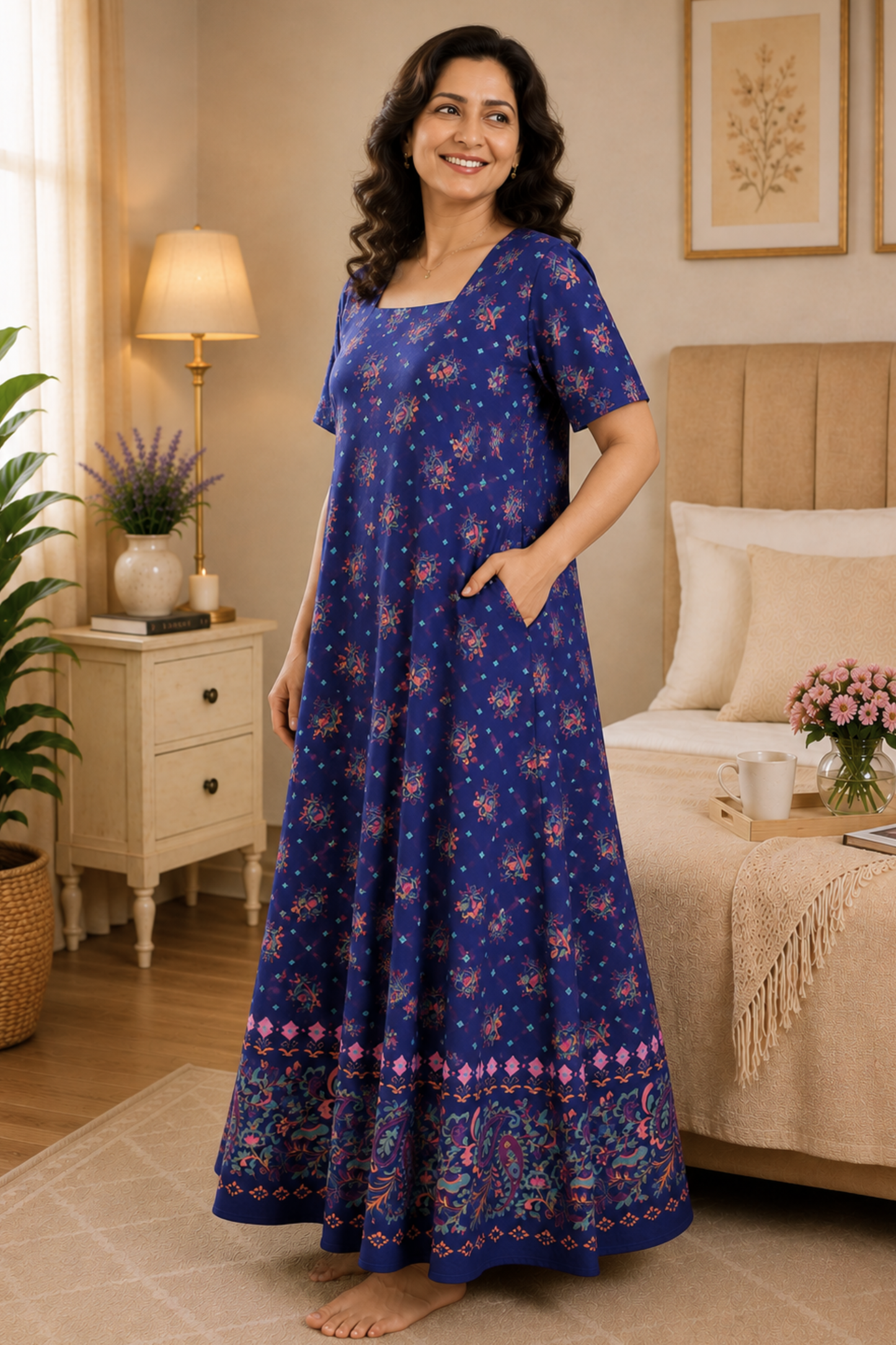 Blueberry Swirl Rayon Night Gown