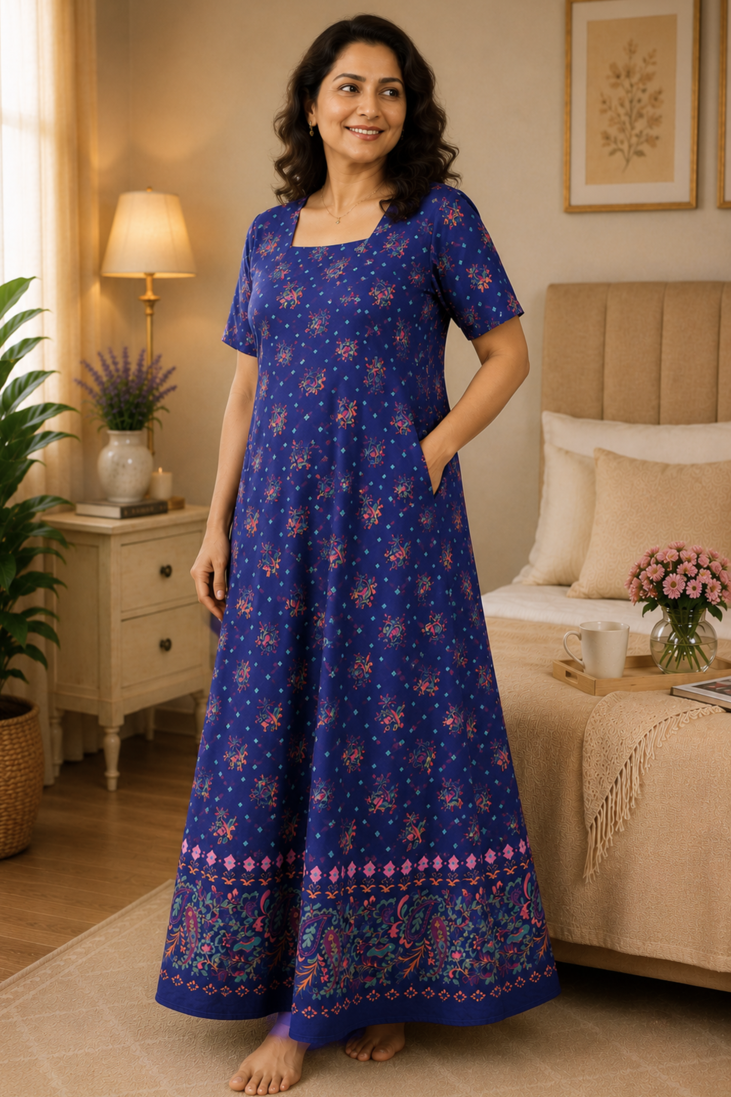 Blueberry Swirl Rayon Night Gown