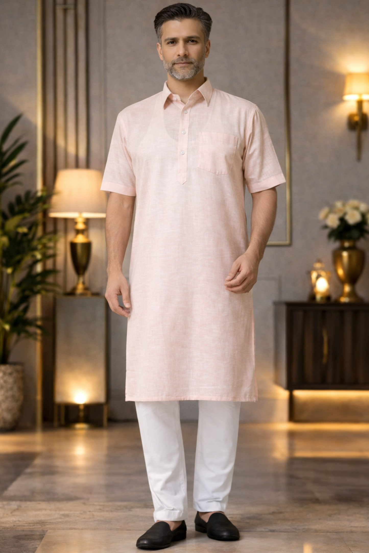 Blush Breeze Textured Kurta