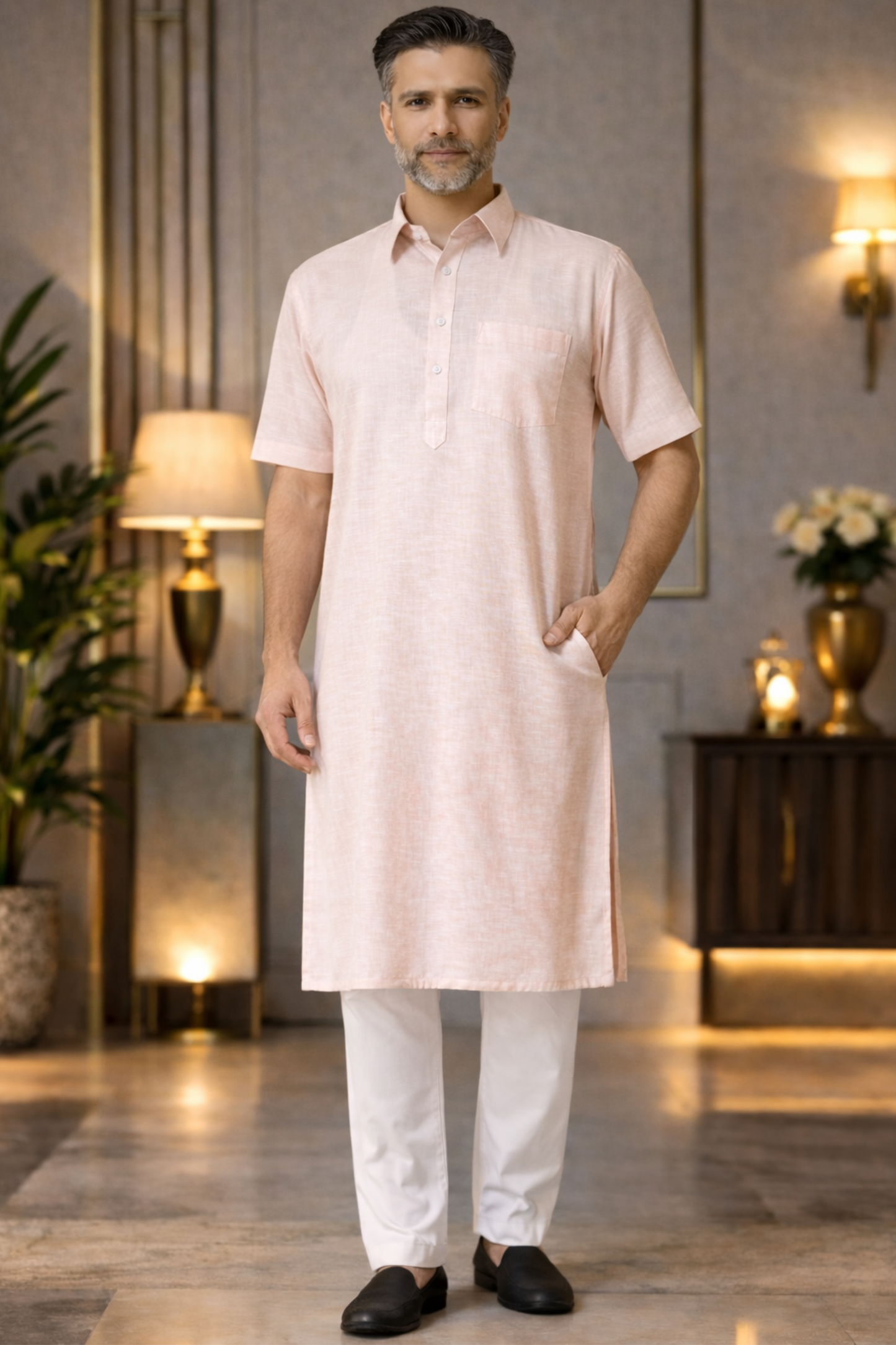 Blush Breeze Textured Kurta