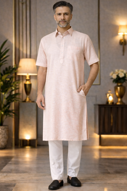 Blush Breeze Textured Kurta Pajama