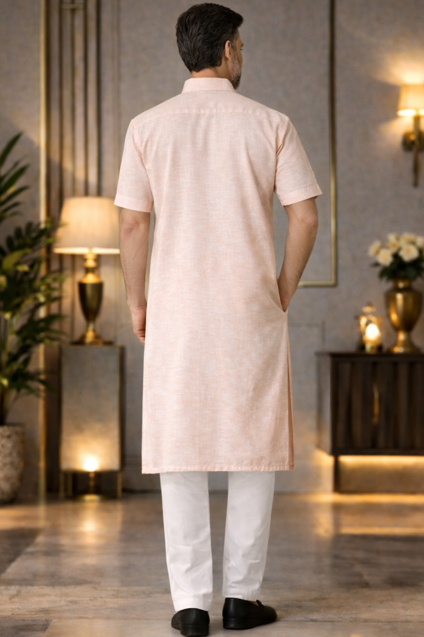 Blush Breeze Textured Kurta