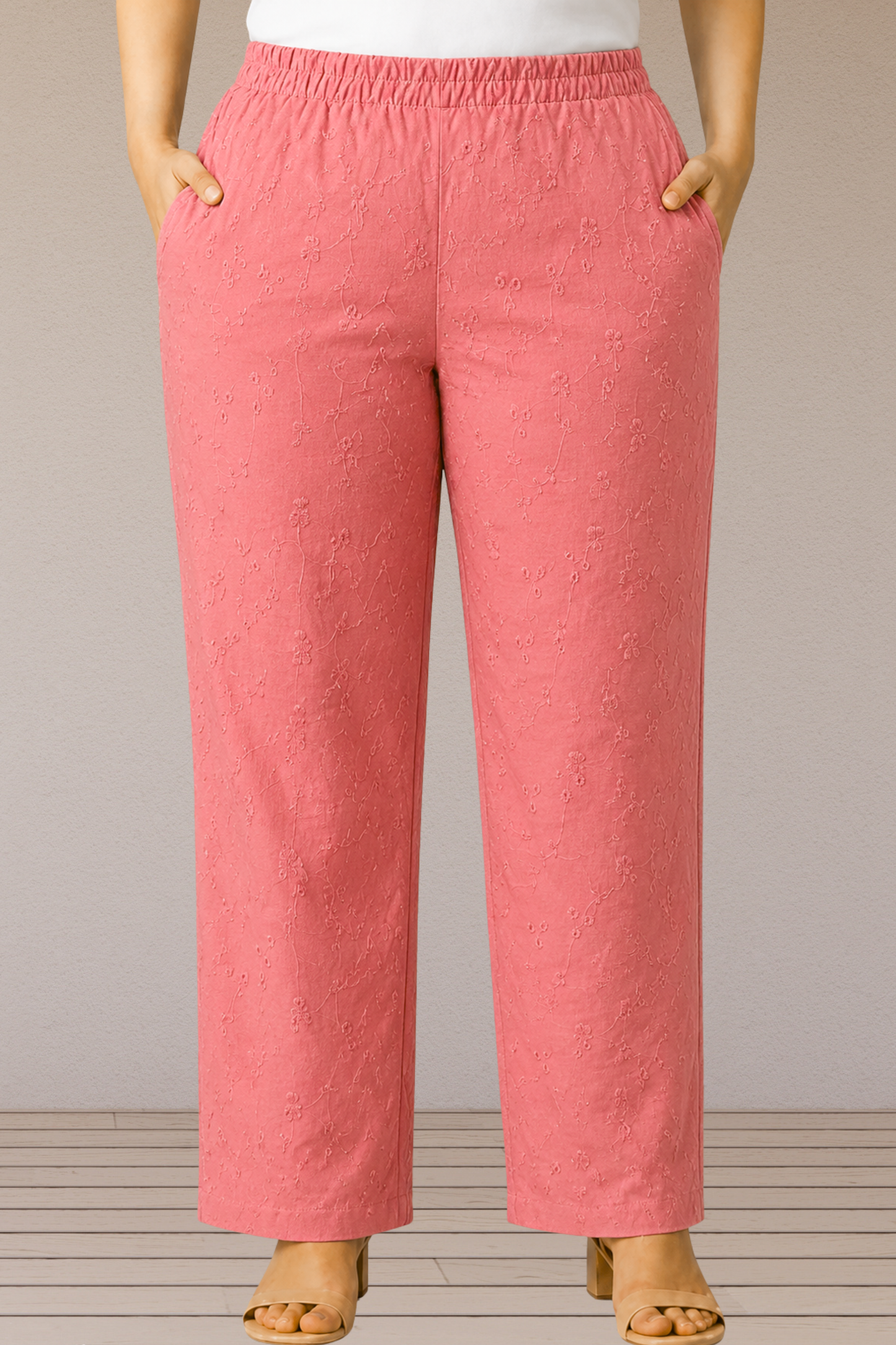 Blush Chikankari Cotton Pant Palazzo