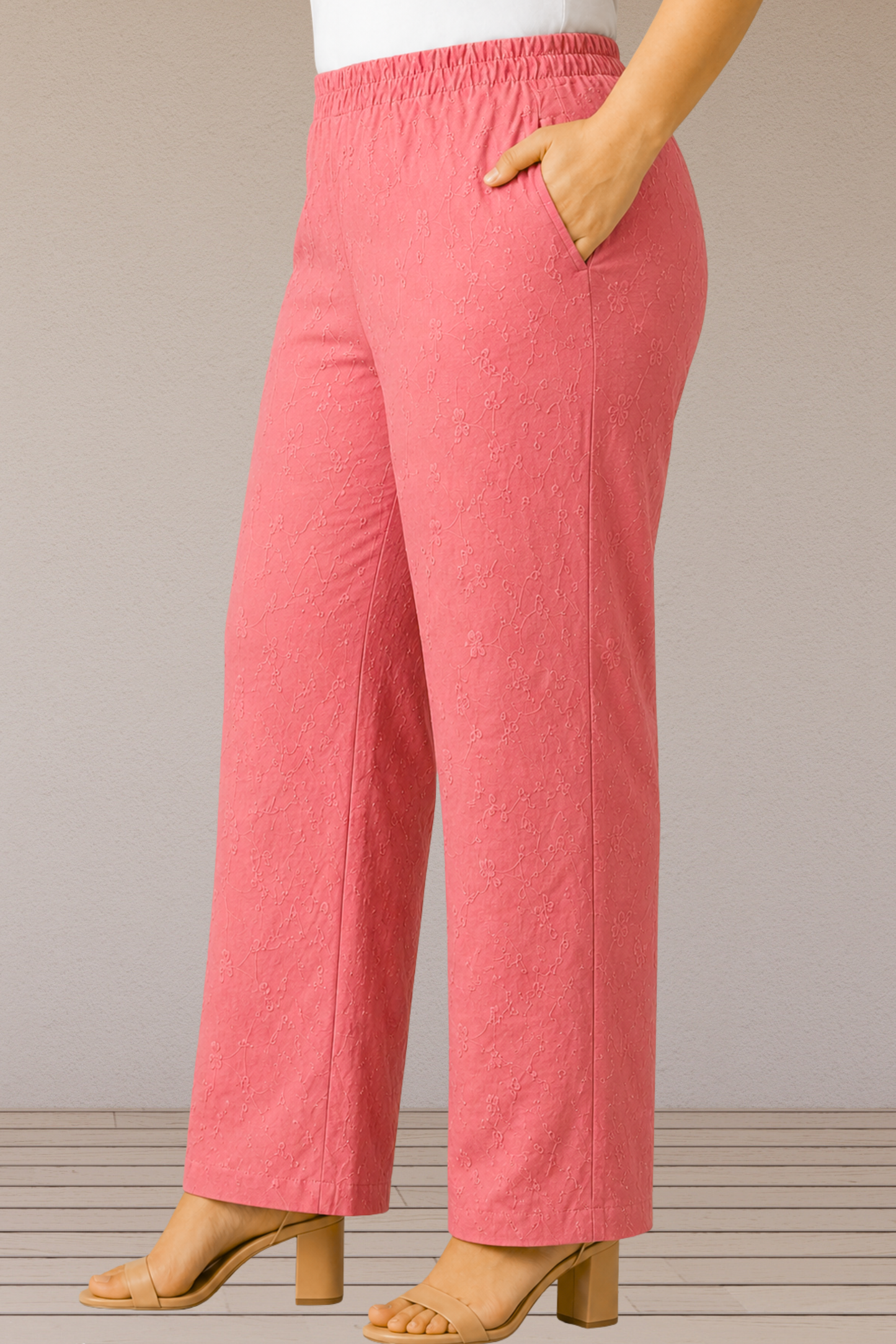 Blush Chikankari Cotton Pant Palazzo