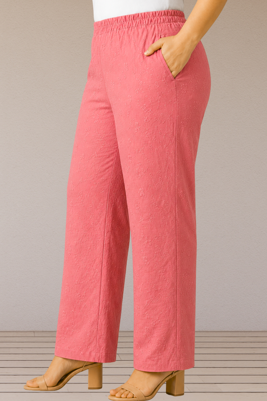 Blush Chikankari Cotton Pant Palazzo