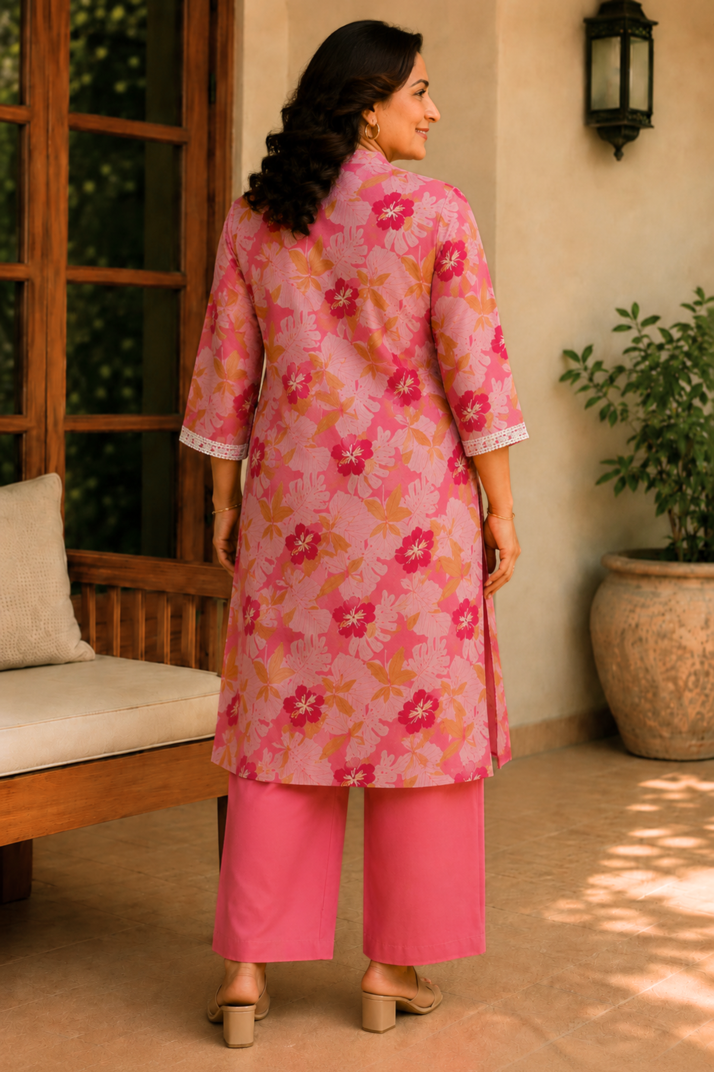 Blush Garden Cotton Kurta With Pants