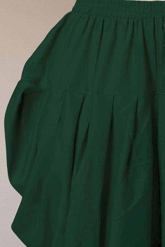 Bottle Green Belted Dhoti Salwar