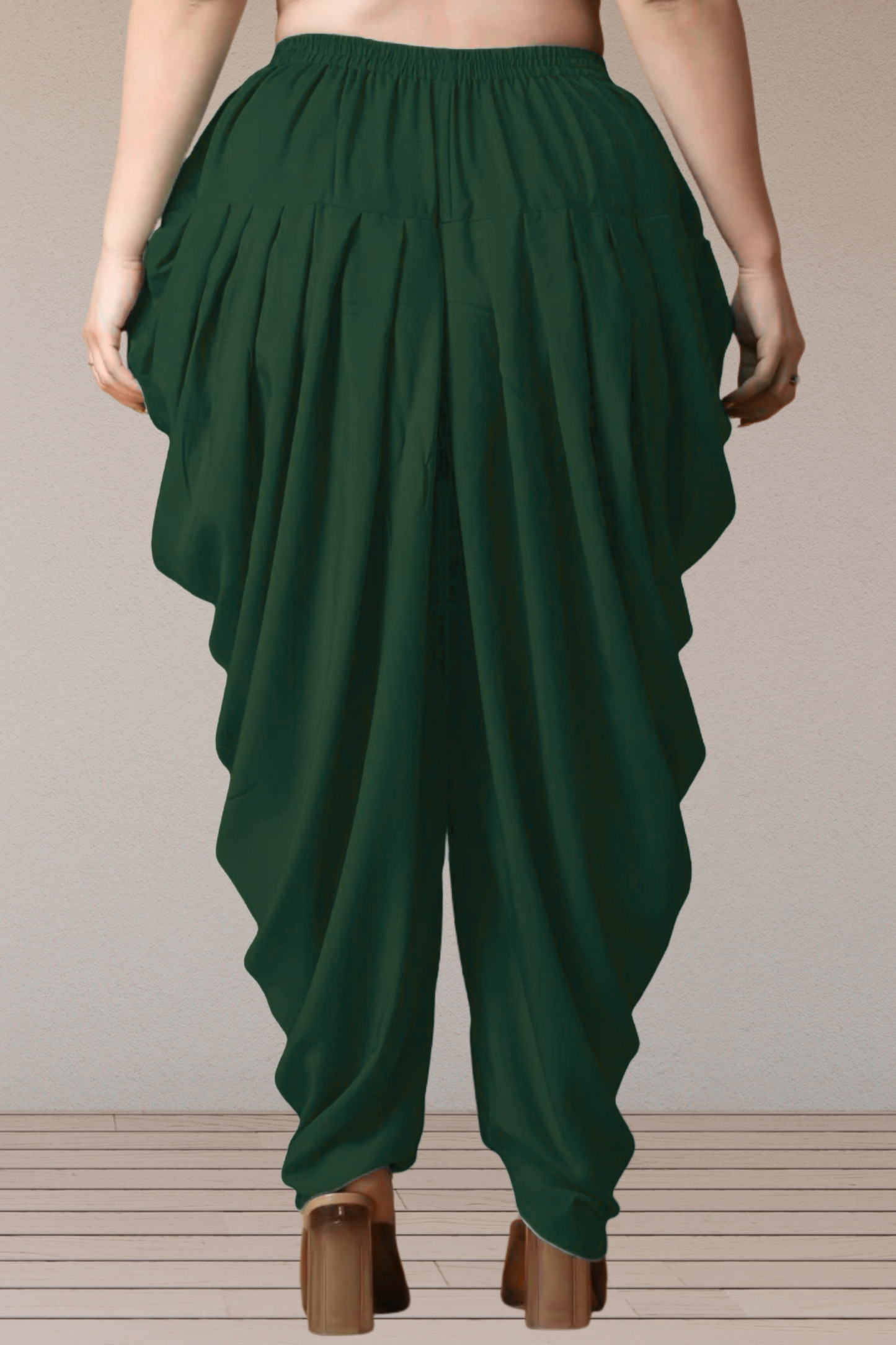 Bottle Green Belted Dhoti Salwar